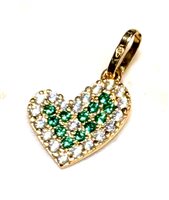 Pendant Woman I Love You in Yellow Gold Cubic Zirconia CUORE ZIRC B/V DG UC/Z 0.80 G